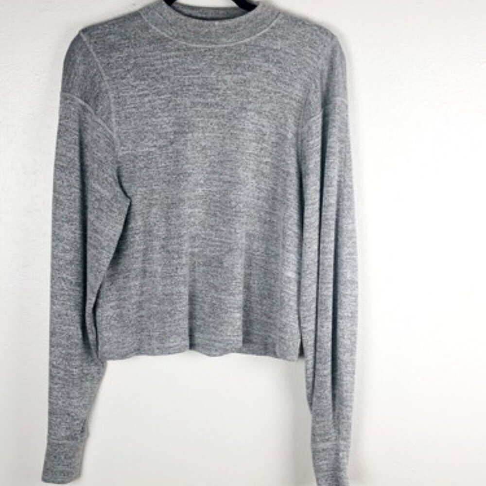 Rag & Bone Bigsby Heather Grey Blouse Balloon Long Sleeve - Size Medium - Picture 2 of 6